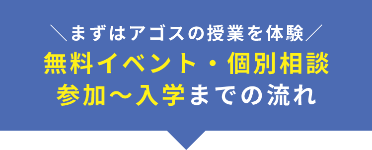 無料イベント・個別相談 参加～入学までの流れ